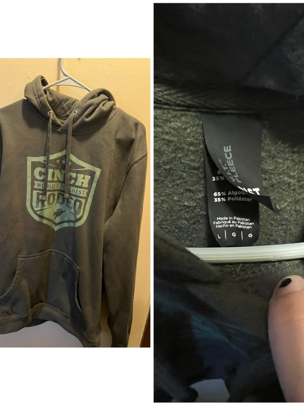 Cinch Men’s Olive Green Pullover Crewneck Hoodie with Shield Logo